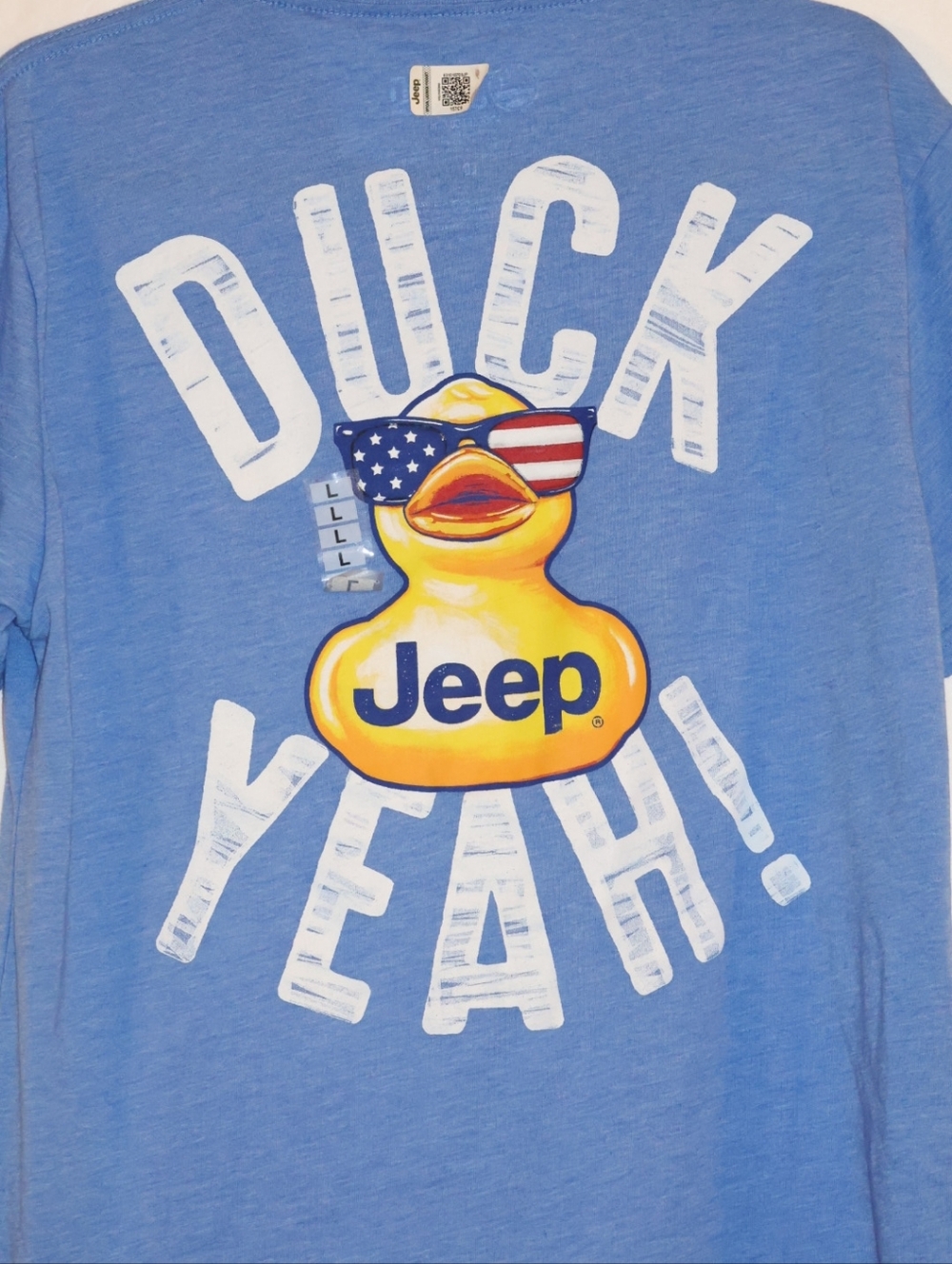 Officially Licensed Jeep-Duck Yeah Short Sleeve Crewneck Tee-Blue. Large. Unisex - Picture 4 of 5